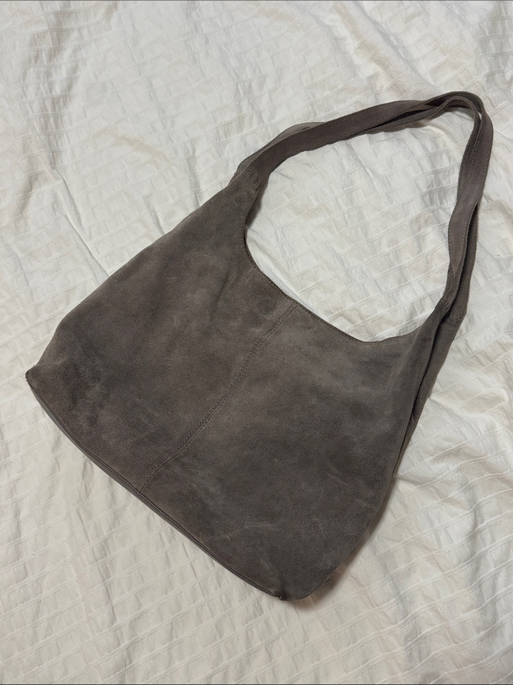 The Sak Huntley Hobo Shoulder Bag in Mushroom Suede